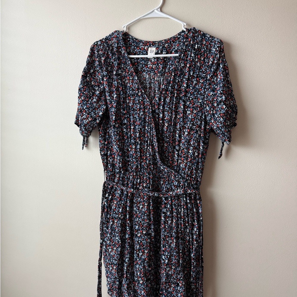 GAP Black Floral Midi Dress